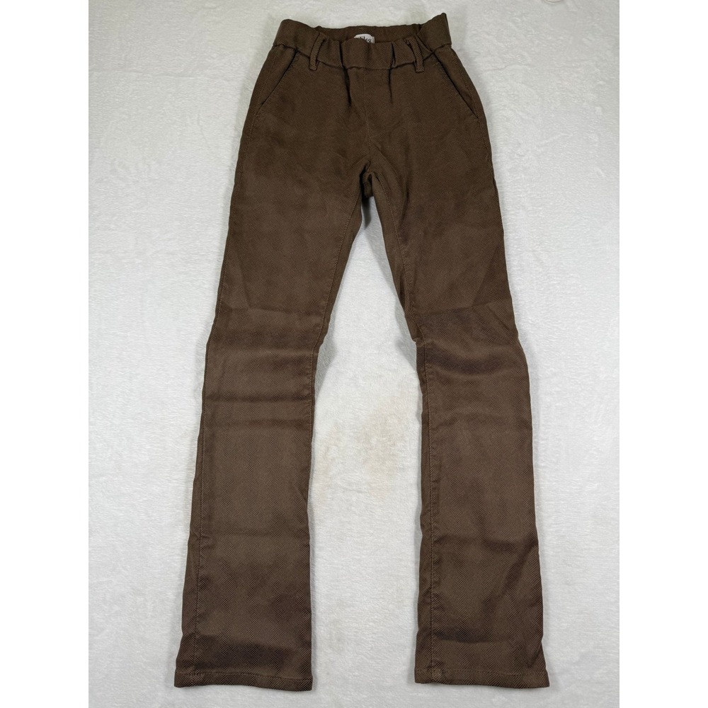 Flog Brown Snakeskin Textured Slim Fit Pants Size 24 Made in Israel